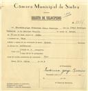 Registo de velocípede com o nº 7744, em nome de Frederico Jorge Ferreira, morador em Tala.
