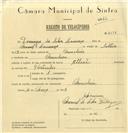 Registo de velocípede de marca Atlantic, com o nº 6298, em nome de Domingos da Silva Lourenço, morador em Moucheira.
