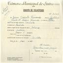 Registo de velocípede com o nº 4651, em nome de Jaime Jacinto Fernandes, morador em Ranholas.
