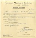 Registo de velocípede de marca Pombal, com o nº 7214, em nome de Raimundo António Miguel, morador em Bolembre.