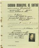 Registo de matricula de velocipedista em nome de Inácio Antunes da silva, morador em Dona Maria, com o nº de inscrição 1619.