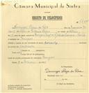 Registo de velocípede de marca Caravela, com o nº 7625, em nome de Domingos Alegre da Silva, morador em Pernigem.