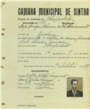 Registo de matricula de velocipedista em nome de Jorge Henrique de Oliveira do Vale Sacramento, morador em Queluz, com o nº de inscrição 1813.