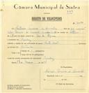 Registo de velocípede de marca Auto-moto, com o nº 7086, em nome de António Ferreira de Carvalho, morador em Queluz.