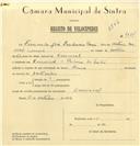 Registo de velocípede com o nº 7354, em nome de Fernando José Prudêncio Correia, morador em Carrascal.