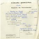 Registo de velocípede de marca Wanderer, com o nº 4542, em nome de Bogislaw Von Wentsel, morador em Quinta do Jardim, Linhó.