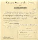 Registo de velocípede com o nº 7671, em nome de José Gonçalves de Oliveira, morador em Estrada das Águas Livres, Carenque.