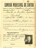 Registo de matricula de cocheiro profissional em nome de Evelino de Sampaio Batista, morador em Ranholas, com o nº de inscrição 801.