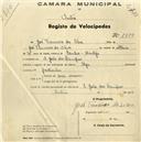 Registo de velocípede de marca Olga, com o nº 1500, em nome de José Francisco da Silva, morador em S. João das Lampas.
