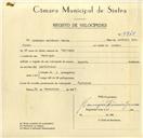 Registo de velocípede com o nº 9745, em nome de António Epifánio Maria, morador em Carenque.