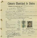 Registo de matricula de velocipedista em nome de António da Silva, morador no Algueirão, com o nº de inscrição 592.