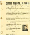Registo de matricula de cocheiro profissional em nome de Ludgero Luís Torres, morador em Casas Novas, com o nº de inscrição 874.