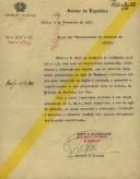 Ofício do Adjunto da Inspeção de Saúde, Gabriel d'Almeida, ao Administrador do Concelho de Sintra, solicitando que seja intimada Zeferina dos Santos, moradora em Chão de Meninos, a proceder a beneficiações na sua propriedade na estrada de Benfica.