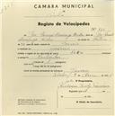 Registo de velocípede de marca Deka, com o nº 976, em nome de José Manuel Domingos Bicho, morador em Gouveia.