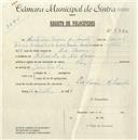 Registo de velocípede com o nº 5320, em nome de António Vieira dos Santos, morador em Ribeirinha de Rio de Mouro.