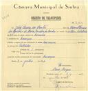 Registo de velocípede com o nº 7163, em nome de João Pereira dos Santos, morador em Carenque.