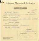 Registo de velocípede de marca Cuciolo, com o nº 7183, em nome de Rafael Correia, morador em Massamá.