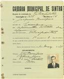 Registo de matricula de velocipedista em nome de Joaquim Bonifácio, morador em Carenque, com o nº de inscrição 1631.