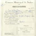 Registo de velocípede com o nº 5049, em nome de José da Luz Rosa, morador em Agualva.