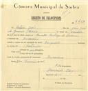 Registo de velocípede com o nº 7723, em nome de António João, morador em Recoveiro.