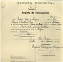 Registo de velocípede de marca Elgin, com o nº 440, em nome de Rafael Rodrigues Louceiro, morador em Pero Pinheiro.