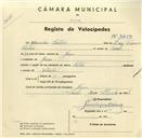 Registo de velocípede de marca Soltex, com o nº 3259, em nome de Wenceslau Carteiro, morador em Anços.