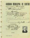 Registo de matricula de velocipedista em nome de Artur Luís da Graça, morador em Abrunheira, com o nº de inscrição 1730.