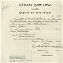 Registo de velocípede de marca Vilar, com o nº 4718, em nome de Guilherme Duarte da Paula, morador em Cacém.