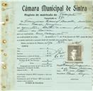Registo de matricula de velocipedista em nome de Francisco Manuel Duarte, morador em Casais, com o nº de inscrição 880.