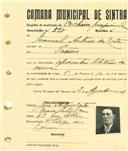 Registo de matricula de cocheiro profissional em nome de Manuel António da Costa, morador em Paiões, com o nº de inscrição 595.