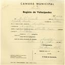 Registo de velocípede de marca Atlantic-Paris, com o nº 2567, em nome de Gentil Vicente, morador em Assafora.