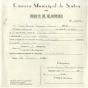 Registo de velocípede de marca Atlantic, com o nº 5058, em nome de Vasco Manuel Marques Carreira, morador em Vale de Lobos.