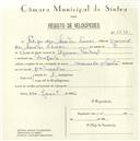 Registo de velocípede de marca Caravela com motor, com o nº 5536, em nome de Filipe dos Santos Neves, morador em Magoito.