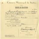 Registo de velocípede de marca Oriental, com o nº 5862, em nome de Fernando Ferreira Nunes, morador em Cacém.
