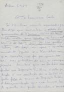 Carta de Maria José Bigotte Chorão dirigida a Francisco Costa, relativa ao pedido do procurador de D. Joana, viuva de Daniel Gildmeester, para vender os bens móveis e de raiz em leilão público.