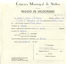 Registo de velocípede com o nº 9279, em nome de Graça & Graça, Lda, Irmãos, com sede em Queluz.