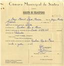 Registo de velocípede de marca Cuciolo, com o nº 6559, em nome de Jorge Manuel Lopes Macieira, morador em Rinchoa.