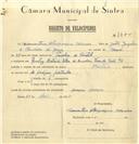 Registo de velocípede de marca Martano, com o nº 7870, em nome de Diamantino Albuquerque Carneiro, morador em Estrada Velha da Amadora.