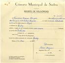 Registo de velocípede com o nº 10126, em nome de Francisco Marques Olimpio, morador em Queluz.