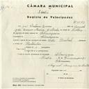 Registo de velocípede de marca Cycles Pombal, com o nº 5043, em nome de José Ventura Branco, morador em Almorquim.