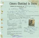 Registo de matricula de velocipedista em nome de Narciso Lopes, morador em Massamá, com o nº de inscrição 810.
