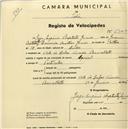 Registo de velocípede de marca Special, com o nº 2300, em nome de Jorge Eugénio Batista Gomes, morador em Vale de Lobos.