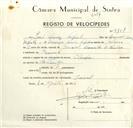 Registo de velocípede de marca Olimpique, com o nº 9158, em nome de José Luís Tafulo, morador em Seixal.