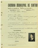 Registo de matricula de velocipedista em nome de Arnaldo Artur Calaim, morador em São João das Lampas, com o nº de inscrição 1791.