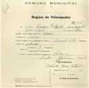 Registo de velocípede de marca Nacional, com o nº 664, em nome de João Cardoso Salgado, morador em Chilreira.