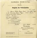 Registo de velocípede com o nº 1672, em nome de Maria Dulce Lopes Dias, moradora em Cacém.