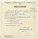 Registo de velocípede de marca Citifix com motor, com o nº 5492, em nome de Fernanda Ferreira Domingues, moradora em Queluz.