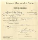 Registo de velocípede de marca Caravela, com o nº 6797, em nome de Amado Baleia Fidalgo, morador em Bolembre.