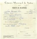 Registo de velocípede de marca Raio, com o nº 8294, em nome de Lúcio Miranda Neves, morador em Assafora.