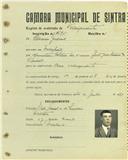Registo de matricula de velocipedista em nome de Cesário Julião, morador em Morelena, com o nº de inscrição 1695.